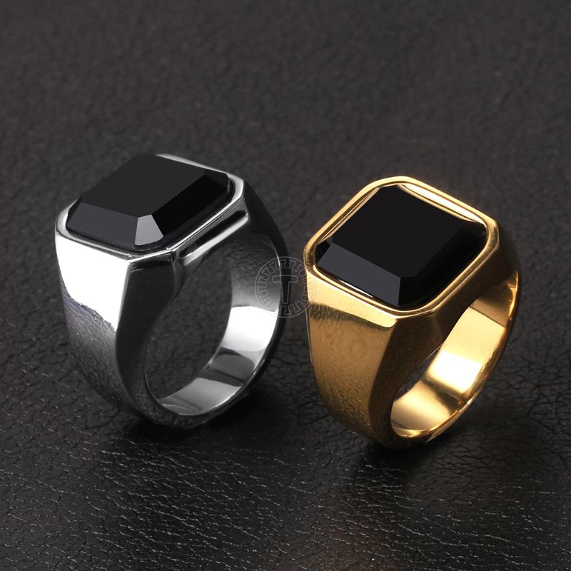 Cluster Rings Stainless Steel Signet For Men Square Black Stone CZ Gold Silver Color Ring Hip Hop Wedding Male Jewelry Bague HommeCluster
Cluster Rings Stainless Steel Signet For Men Square Black Stone CZ Gold Silver Color Ring Hip Hop Wedding Male Jewelry Bague HommeCluster