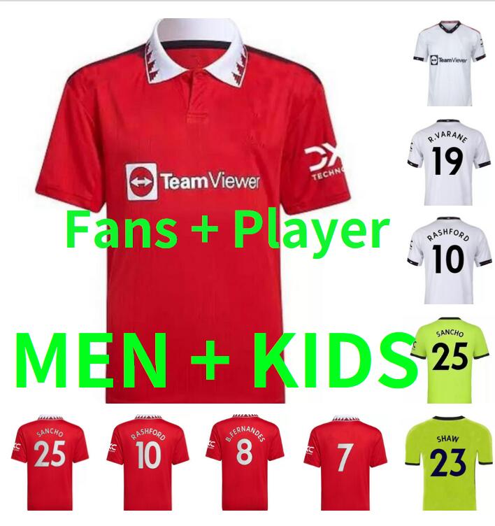 22 23 SANCHO Manchester soccer Jerseys 2022 2023 Antony Martinez B.FERNANDES Casemiro Eriksen RASHFORD football shirt Mens kids kit shirts fans Player version
22 23 SANCHO Manchester soccer Jerseys 2022 2023 Antony Martinez B.FERNANDES Casemiro Eriksen RASHFORD football shirt Mens kids kit shirts fans Player version