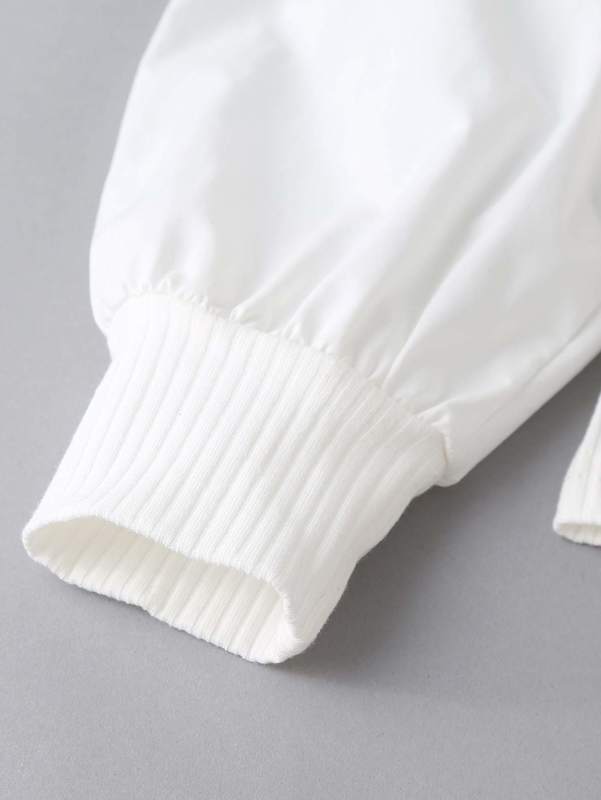 Toddler Girls Ribbed Knit Puff Sleeve Top & Paperbag Belted Pants SHE