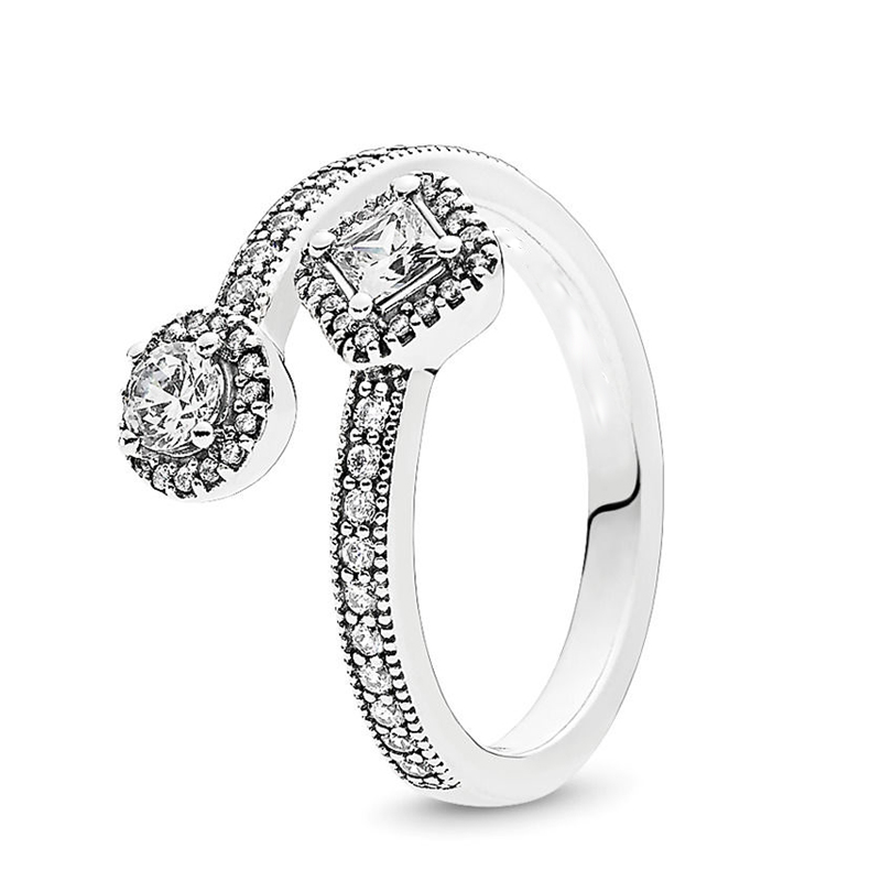 New Popular 925 Sterling Silver Rings Water Droplets Thin Finger heart Ring with Clearly CZ Wedding rings for women Jewelry Fashion Accessories Gift