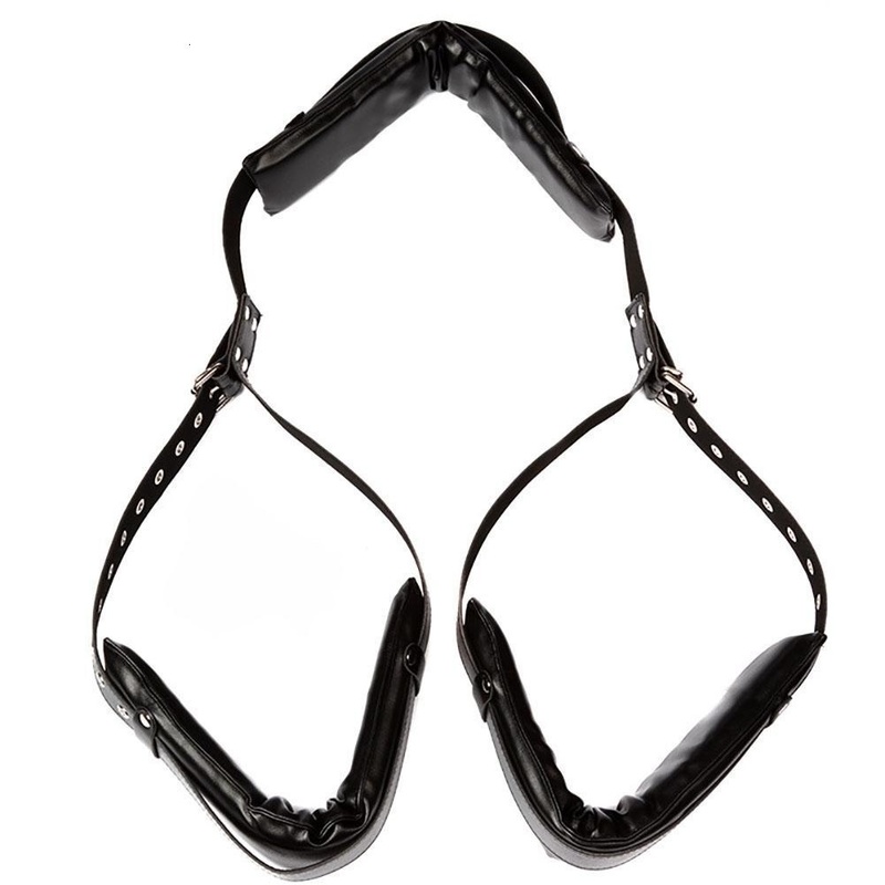 Easy Access Portable Thigh Restraint Sling Body Faux Leather Adjustable Wear Bondage Bandage Shackles Adult Sex Toys For Couple 220330