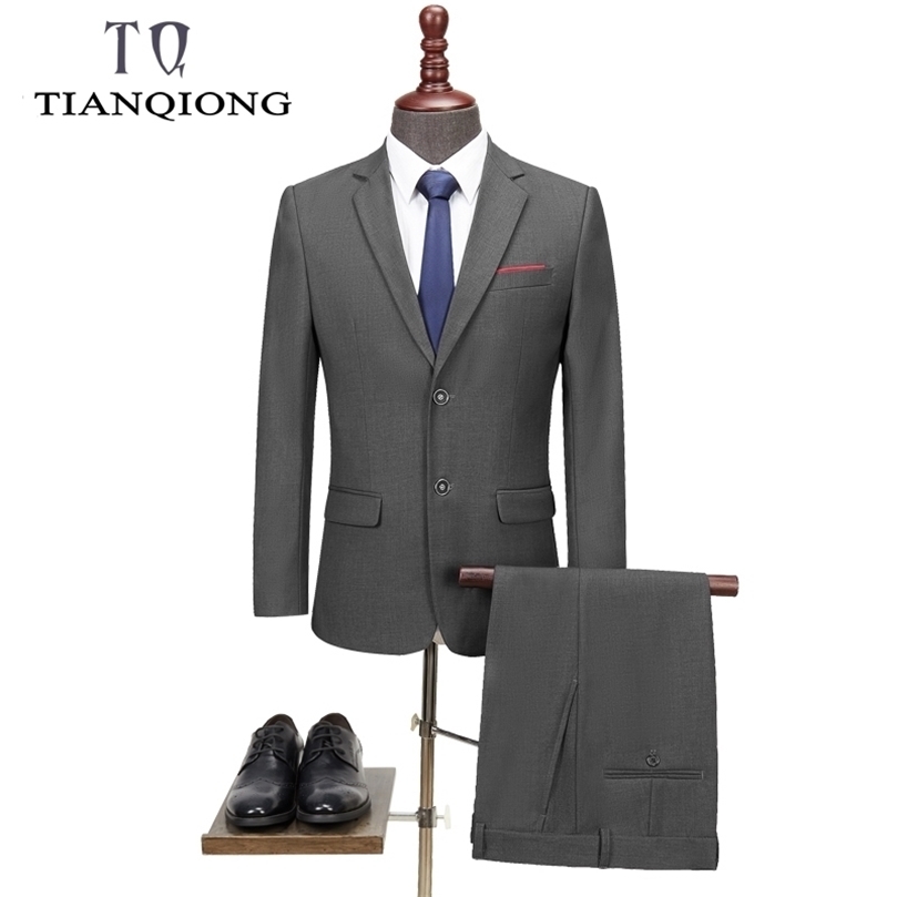 TIAN QIONG Men Suits Latest Coat Pant Designs Wedding Suits for Men Brand Clothing Slim Fit Black Gray Mens Formal Suit 201128
TIAN QIONG Men Suits Latest Coat Pant Designs Wedding Suits for Men Brand Clothing Slim Fit Black Gray Mens Formal Suit 201128