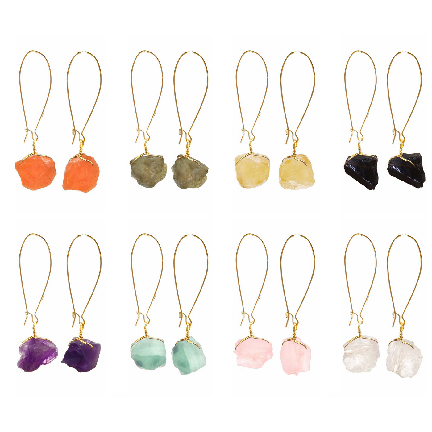 Handmade Crystal Dangle Earrings for Women Natural Raw Gemstone Drop Dangling Healing Chakra Spiritual Energy Reiki Balancing Ear Hewekrt
Handmade Crystal Dangle Earrings for Women Natural Raw Gemstone Drop Dangling Healing Chakra Spiritual Energy Reiki Balancing Ear Hewekrt
