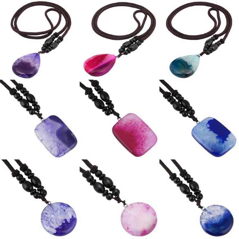 Pendant Necklaces TUMBEELLUWA Teardrop/Oblong/Round Agate Druzy Quartz Stone Cord Necklace For Women Men
Pendant Necklaces TUMBEELLUWA Teardrop/Oblong/Round Agate Druzy Quartz Stone Cord Necklace For Women Men