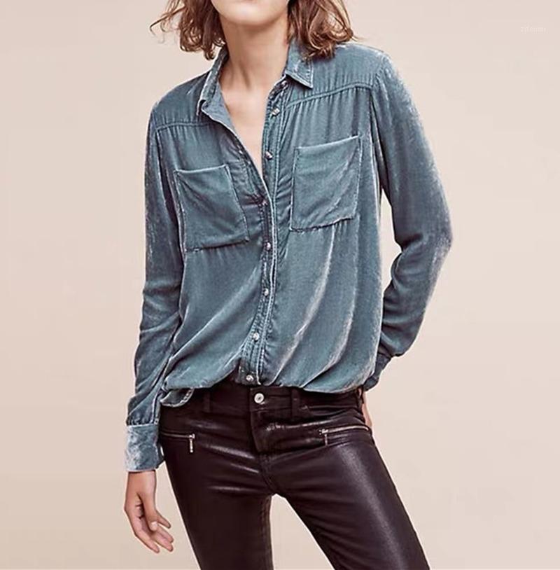 Women' Long Sleeve Blouse 2022 Spring Autumn Casual Elegant Double Pockets Shirt And Tops Blouses & Shirts, Blue
Women' Long Sleeve Blouse 2022 Spring Autumn Casual Elegant Double Pockets Shirt And Tops Blouses & Shirts, Blue