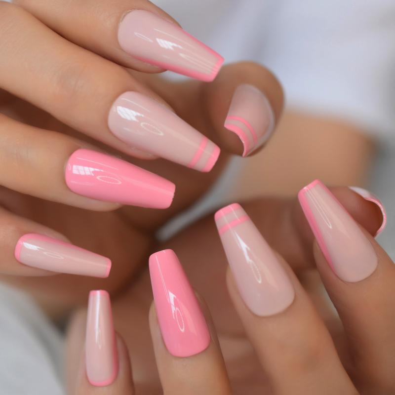 False Nails Fake Press On Pink With Design Medium Long Coffin Nail Tips Shiny Gel Decorative For Girls WomenFalse, L5580
False Nails Fake Press On Pink With Design Medium Long Coffin Nail Tips Shiny Gel Decorative For Girls WomenFalse, L5580