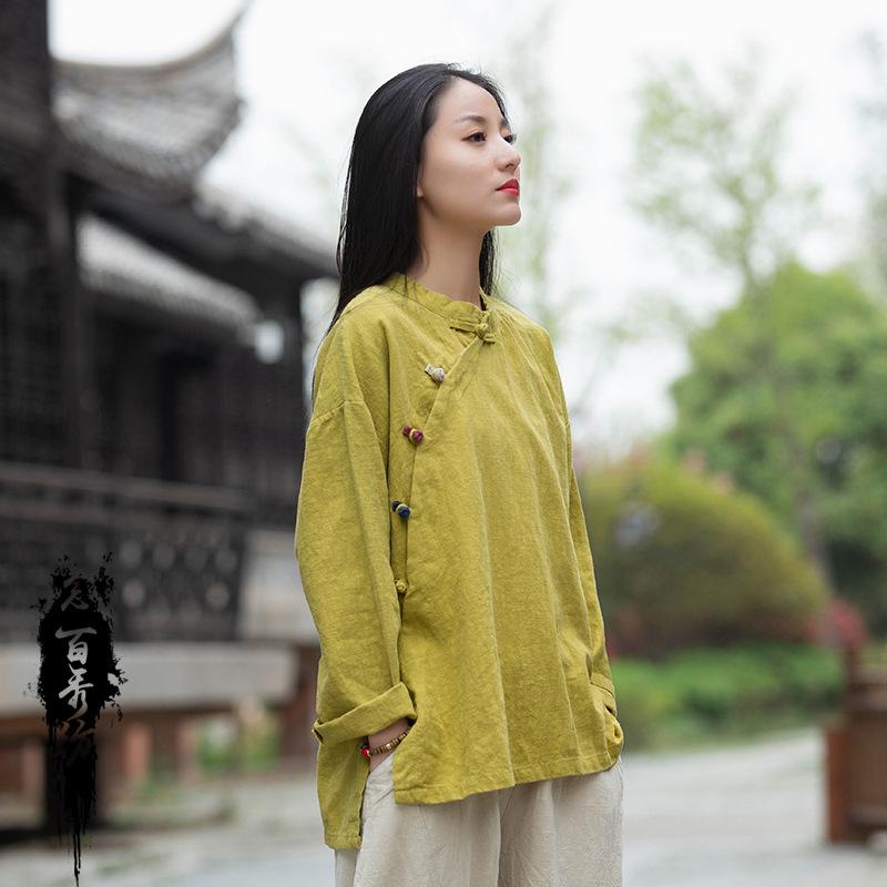Ethnic Clothing Chinese Women's Cotton Linen Shirt Retro Long-Sleeved Blouse Zen Partial Placket Color Matching Disc ButtonEthnic
Ethnic Clothing Chinese Women's Cotton Linen Shirt Retro Long-Sleeved Blouse Zen Partial Placket Color Matching Disc ButtonEthnic