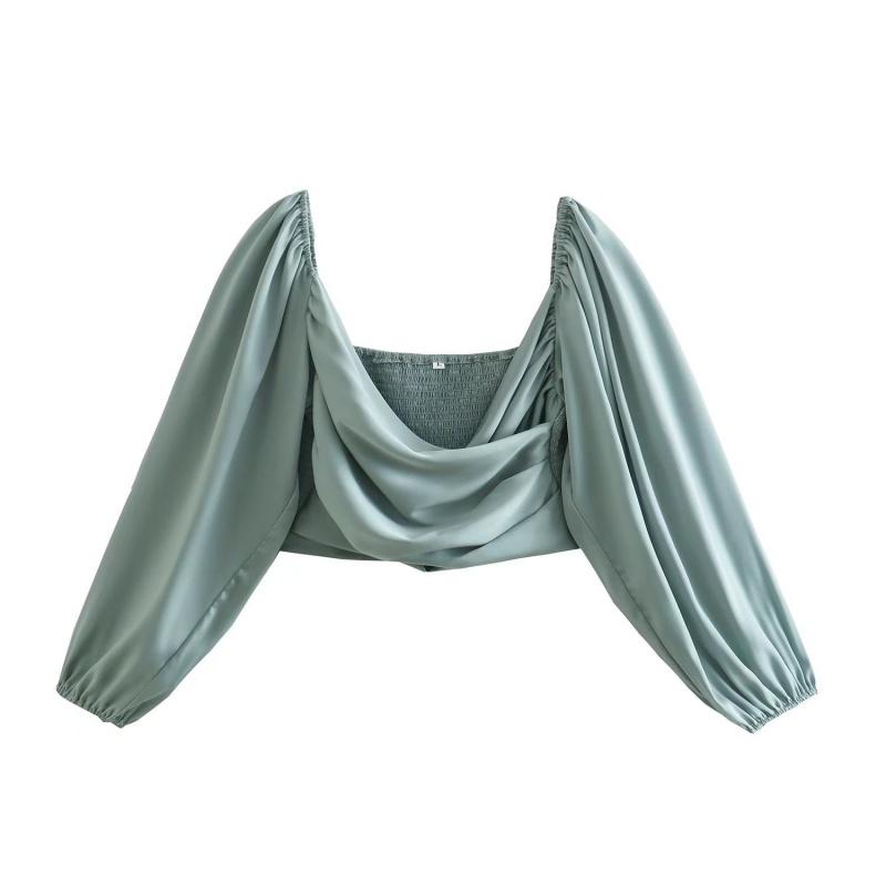 Women's Sweaters Crop Top Summer Blouse Solid Cross Wrap Twist Front Smocking Back Lantern Sleeve Pullover Surplice For Women 2022Women's, Green
Women's Sweaters Crop Top Summer Blouse Solid Cross Wrap Twist Front Smocking Back Lantern Sleeve Pullover Surplice For Women 2022Women's, Green