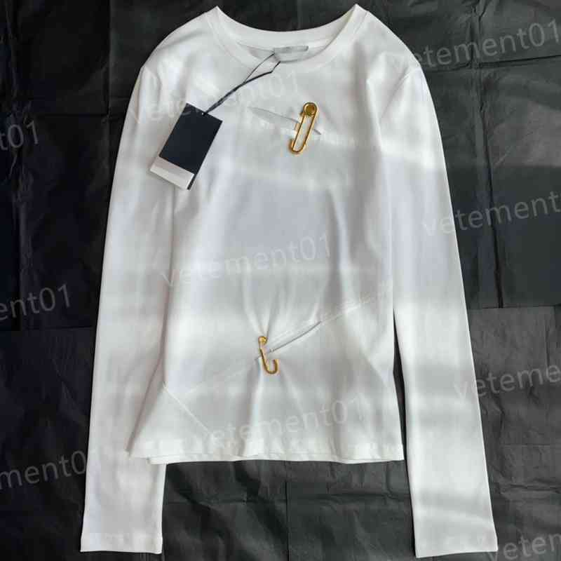 Womens Long Sleeve T-Shirts Fashion Pin Embellished Solid Color Crew Neck Long Sleeve T-Shirts Tops Luxury Designer Women Clothing
Womens Long Sleeve T-Shirts Fashion Pin Embellished Solid Color Crew Neck Long Sleeve T-Shirts Tops Luxury Designer Women Clothing