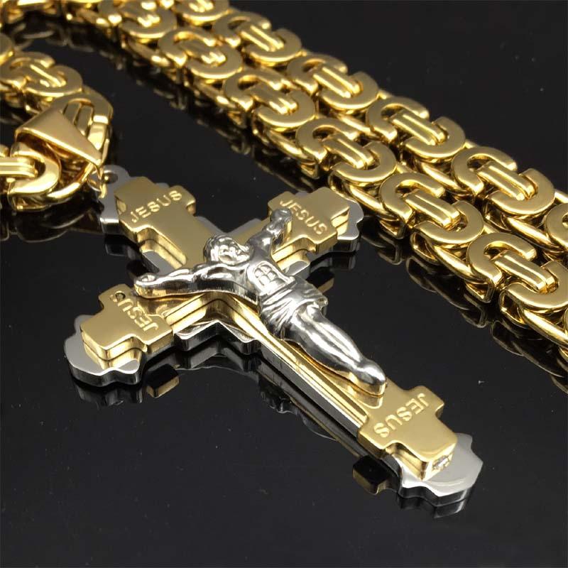 Pendant Necklaces 1pcs Exquisite Crucifix Jesus Cross Necklace Stainless Steel Christs Gold Byzantine Chain Men Jewelry Gifts 24Pendant
Pendant Necklaces 1pcs Exquisite Crucifix Jesus Cross Necklace Stainless Steel Christs Gold Byzantine Chain Men Jewelry Gifts 24Pendant