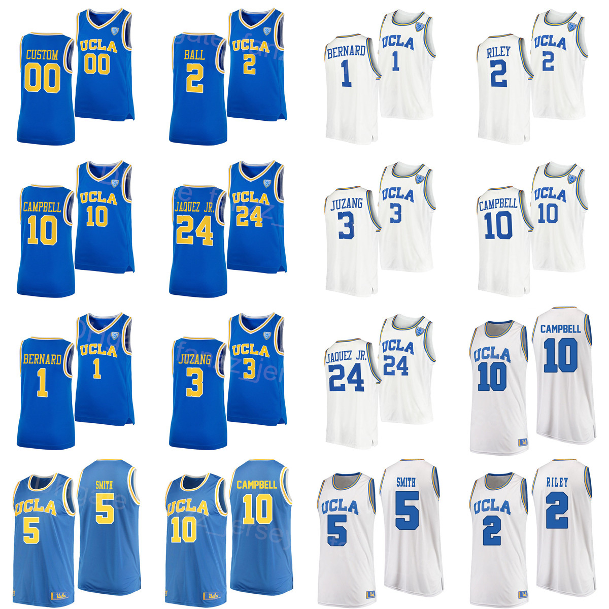 NCAA UCLA Bruins College Basketball 10 Tyger Campbell Jersey 2 Cody Riley 5 Chris Smith 3 Johnny Juzang 24 Jaime Jaquez Jr 1 Jules Bernard University Sport Good/Top, White
NCAA UCLA Bruins College Basketball 10 Tyger Campbell Jersey 2 Cody Riley 5 Chris Smith 3 Johnny Juzang 24 Jaime Jaquez Jr 1 Jules Bernard University Sport Good/Top, White