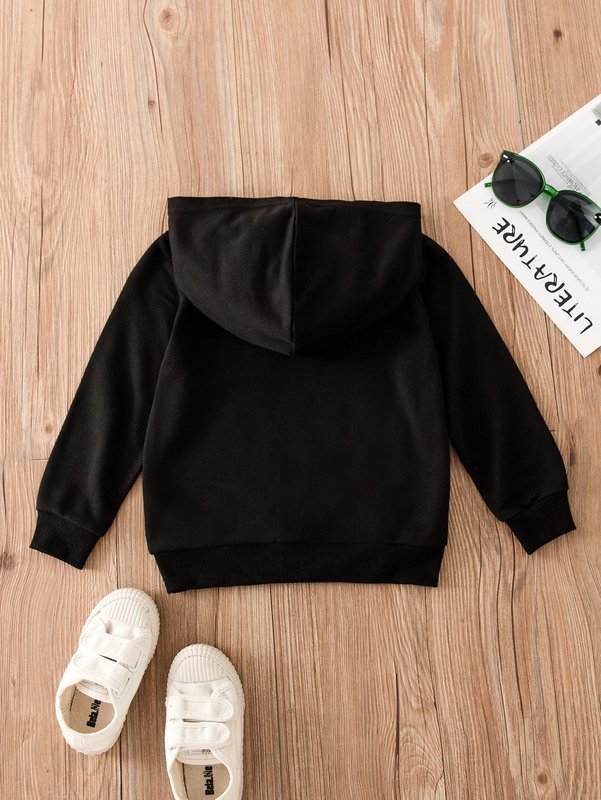 Toddler Boys Bear & Letter Graphic Hoodie SHE