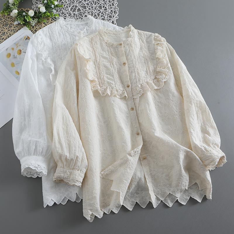 Women's Blouses & Shirts Autumn Long Sleeve Shirt Female Single Breasted Solid Embroidery Top For Woman 822-49Women's, Beige
Women's Blouses & Shirts Autumn Long Sleeve Shirt Female Single Breasted Solid Embroidery Top For Woman 822-49Women's, Beige