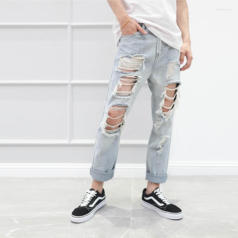 Men's Jeans Japanese Korean Version Of The Tide Male Nine Pants Hip-hop Big Hole Knees Couple Personality NightclubMen's Bert22, Blue
Men's Jeans Japanese Korean Version Of The Tide Male Nine Pants Hip-hop Big Hole Knees Couple Personality NightclubMen's Bert22, Blue