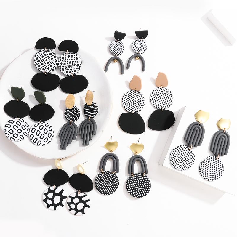 Dangle & Chandelier Lifefontier Unusual Black White Dots Polymer Clay Earrings For Women Geometric Irregular Long Handmade JewelryDangle
Dangle & Chandelier Lifefontier Unusual Black White Dots Polymer Clay Earrings For Women Geometric Irregular Long Handmade JewelryDangle