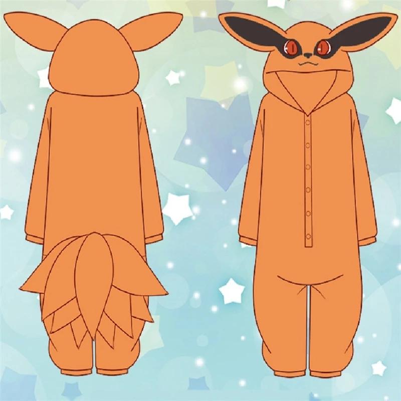 Men039s Tracksuits Anime Kurama Nine Tailed Pajamas Cosplay Costume Adult Jumpsuits Flannel Home Sleepwear Unisex Nightgown Sui