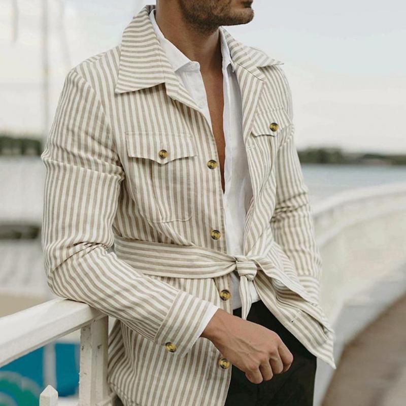 Men's Jackets Men Jacket Long Sleeve Simple Stripe Shirt Male Terrific Streetwear Spring AutumnMen's, Khaki
Men's Jackets Men Jacket Long Sleeve Simple Stripe Shirt Male Terrific Streetwear Spring AutumnMen's, Khaki