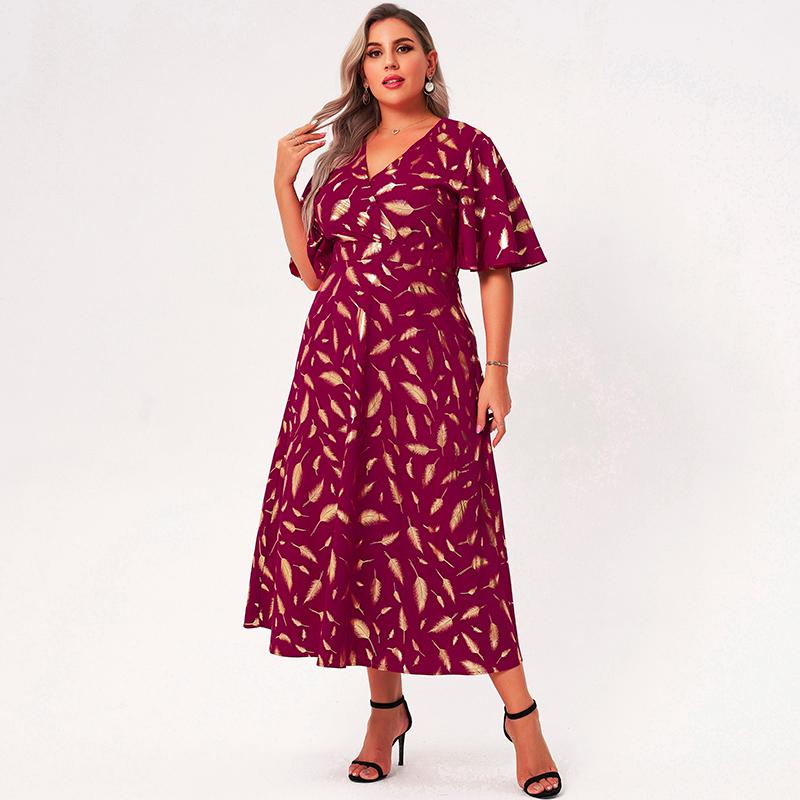 Plus Size Dresses 2022 Summer Maxi Dress Women Red Loose Plant Leaf Floral Print Slim Ruffle Short Sleeve Mori Holiday Party Robes
Plus Size Dresses 2022 Summer Maxi Dress Women Red Loose Plant Leaf Floral Print Slim Ruffle Short Sleeve Mori Holiday Party Robes