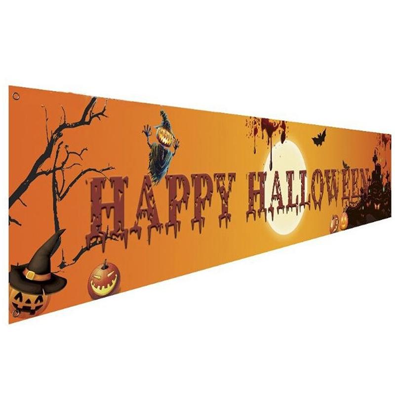 Party Decoration Outdoor Halloween Banner Pull Flag Decorations Celebrate Hanging Decor Porch Background Supplies Signs Foldable5457489