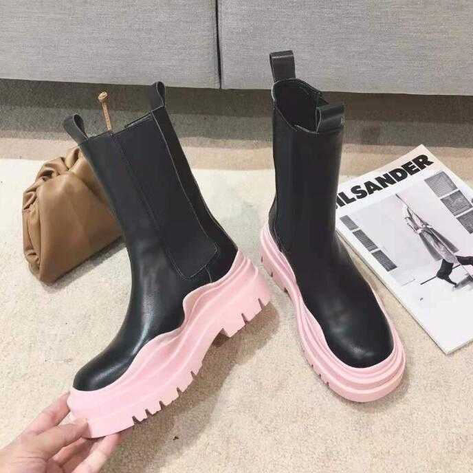 Spring autumn cake thick bottom avocado short women Martin boots British style single shoes all match INS