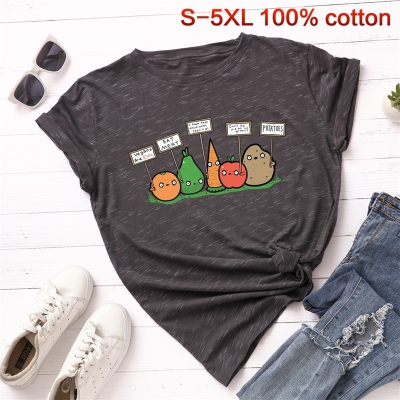 SINGRAIN Vegan Basic Tshirt Women Fashion Harajuku fruit basic tops casual vegetable Tees summer oversized print cotton tshirt Y200109, Marble gray
SINGRAIN Vegan Basic Tshirt Women Fashion Harajuku fruit basic tops casual vegetable Tees summer oversized print cotton tshirt Y200109, Marble gray