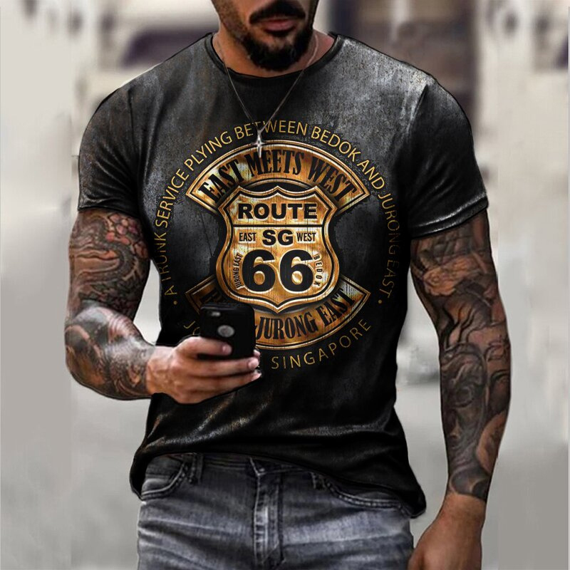 Mens Summer Oversized TShirts Harajuku Short Sleeve Clothing T Shirt for Man 3D Printed Fashion DIY Pattern Oneck Tops 220526wtt