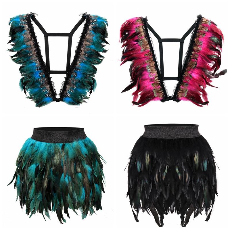 Bras Sets Sexy Skirt Feathers Set Harness Women Shawl Body Cage Strappy Boho Punk Art Dance Clothing Burning Man Adjust LIngerie Plus SizeBr, O0261
Bras Sets Sexy Skirt Feathers Set Harness Women Shawl Body Cage Strappy Boho Punk Art Dance Clothing Burning Man Adjust LIngerie Plus SizeBr, O0261