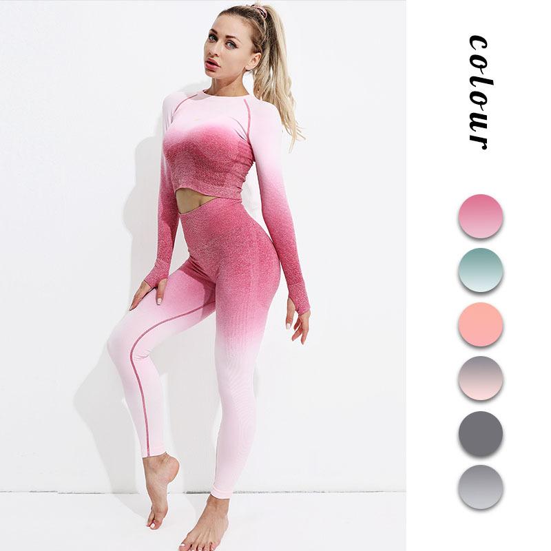 Women' Two Piece Pants Long-sleeved Gradient Seamless Yoga Wear Suit Running Fitness High-waist Tight-fitting Women' Sports SuitWomen, Gradient black and w
Women' Two Piece Pants Long-sleeved Gradient Seamless Yoga Wear Suit Running Fitness High-waist Tight-fitting Women' Sports SuitWomen, Gradient black and w