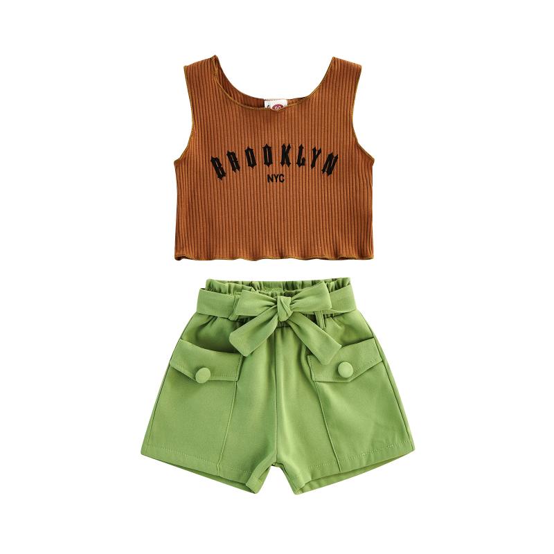 Clothing Sets 0-6Years Toddler Girls 2PCS Summer Outfits Sleeveless Letter Print Ribbed Knit Tops Belted Shorts SetClothing, As pic
Clothing Sets 0-6Years Toddler Girls 2PCS Summer Outfits Sleeveless Letter Print Ribbed Knit Tops Belted Shorts SetClothing, As pic