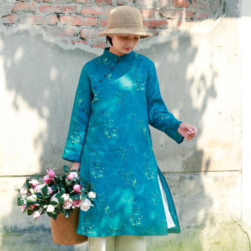 Casual Dresses S9109 Design Ramie Printing Nation Wind Dress Suit-dress Short Sleeve Cheongsam, Bamboo phoenix
Casual Dresses S9109 Design Ramie Printing Nation Wind Dress Suit-dress Short Sleeve Cheongsam, Bamboo phoenix