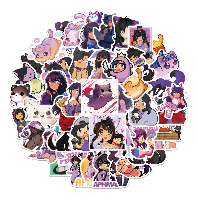 50pcs Cute Kawaii Aphmau stickers aphmauplush graffiti Stickers for DIY Luggage Laptop Skateboard Bicycle Sticker