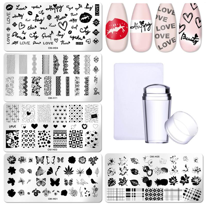 Nail Art Kits 5Pcs Lace Heart Love Stamping Plates With Stamper Geometric Lines Leaves Flowers Image Printing Stencil Stamp Tools
Nail Art Kits 5Pcs Lace Heart Love Stamping Plates With Stamper Geometric Lines Leaves Flowers Image Printing Stencil Stamp Tools