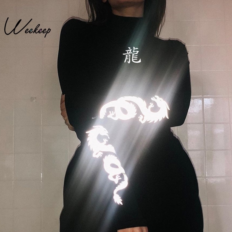 Weekeep Reflective Dragon Printed Long Sleeve t shirt Women Spring Autumn Cropped Long Sleeve Streetwear tshirt Black Oneck Top Y200109
Weekeep Reflective Dragon Printed Long Sleeve t shirt Women Spring Autumn Cropped Long Sleeve Streetwear tshirt Black Oneck Top Y200109