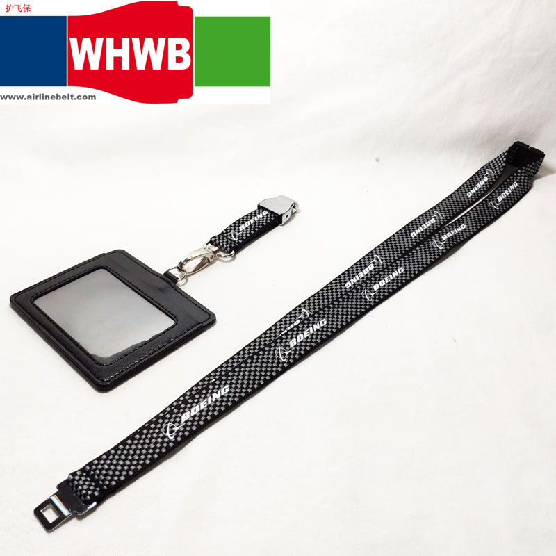 Chess Design Airbus Boeing Airline Airplane Buckle Keyring Lanyard Pilot Crew's ID Card Holder Snap Clasp Clip Ring Sling String