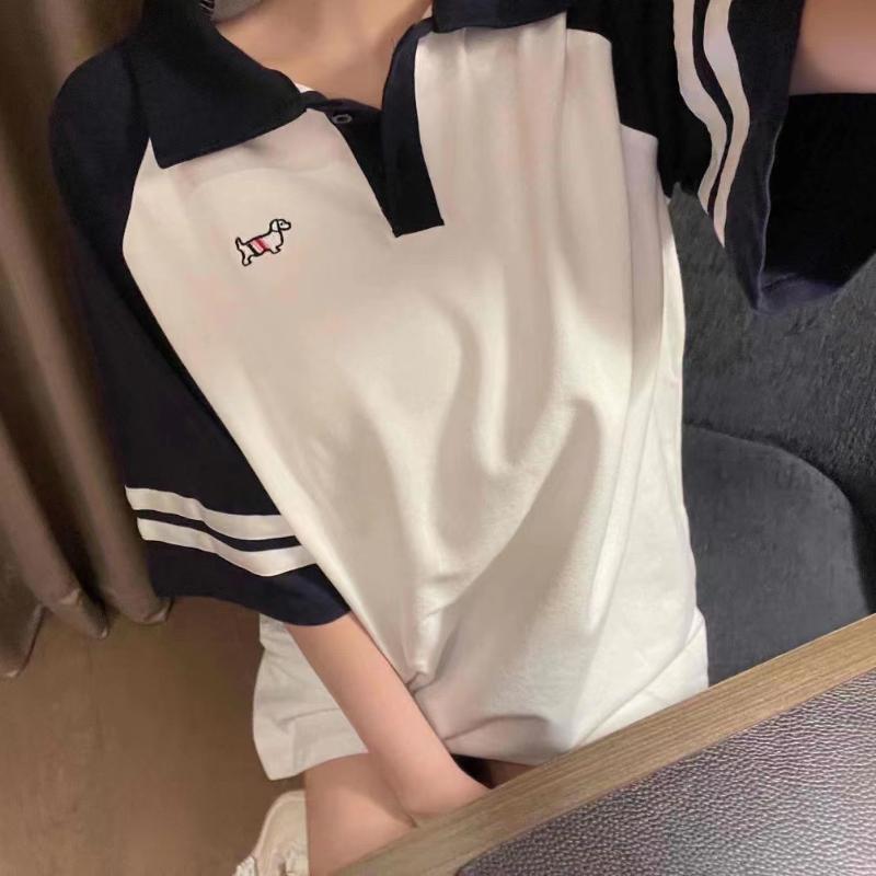 Women' Polos Women Shirt Striped Blouse Animal Dog Cotton Top Waist Back Loose Casual Short Sleeve Tee Matching ColorWomen' Women'sWomen, Pink 
Women' Polos Women Shirt Striped Blouse Animal Dog Cotton Top Waist Back Loose Casual Short Sleeve Tee Matching ColorWomen' Women'sWomen, Pink