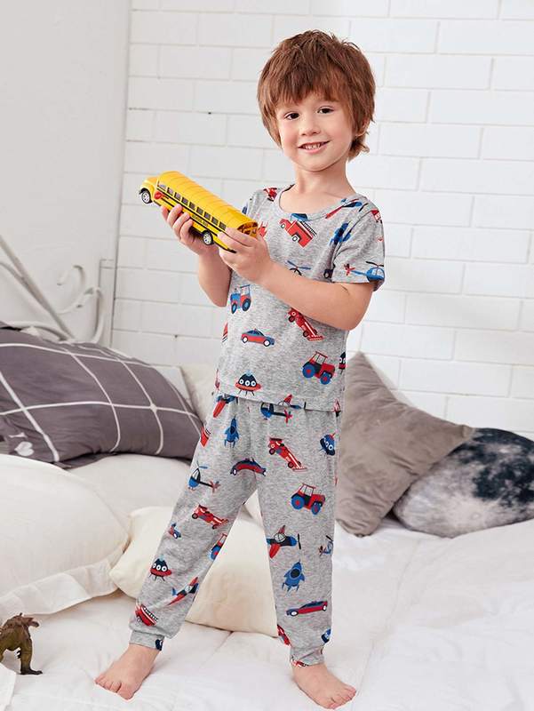 Toddler Boys All Over Car Print PJ Set SHE