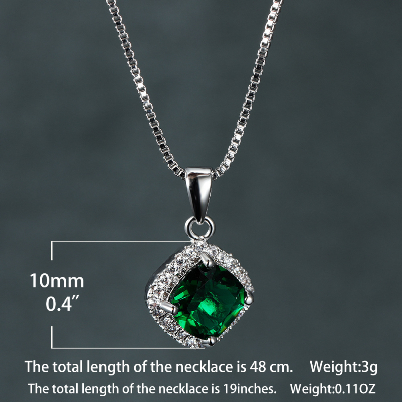 Beautiful Emerald Sapphire Purple Gemstone Pendant Necklace Fine Jewelry Necklaces for Engagement Gift