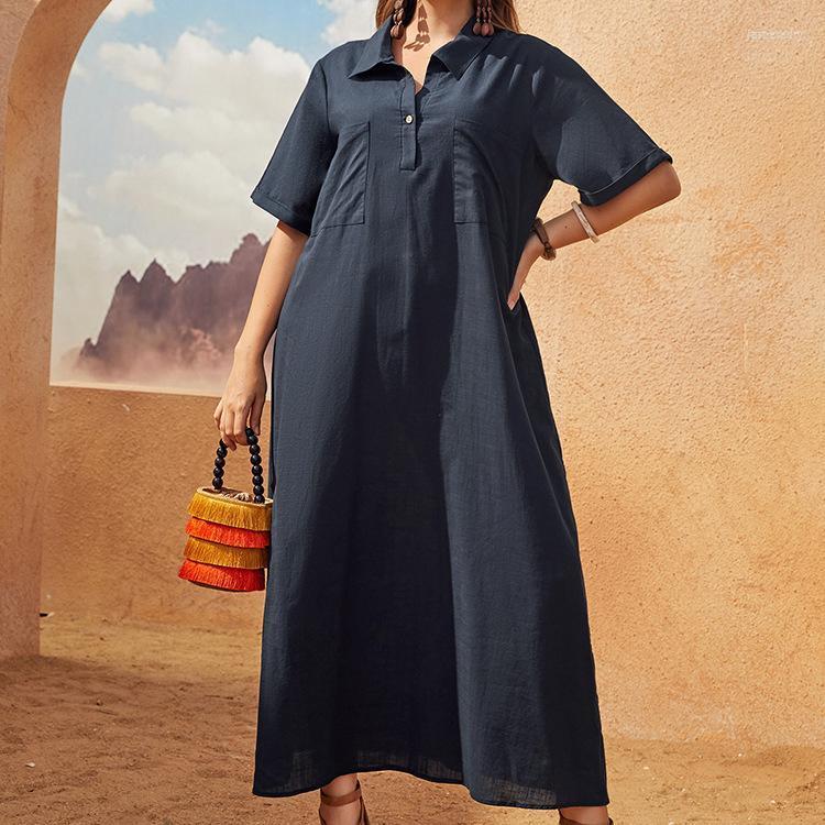 Plus Size Dresses Loose Oversized Maxi Long 2022 Women Summer Turn Down Collar Short Sleeve Solid Casual Temperament Dress 5XLPlus Jasp22, Beige
Plus Size Dresses Loose Oversized Maxi Long 2022 Women Summer Turn Down Collar Short Sleeve Solid Casual Temperament Dress 5XLPlus Jasp22, Beige