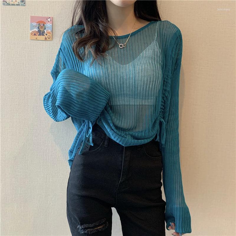 Women's Sweaters Autumn Women Draw String Loose O Neck Solid Color Girl Transparent Sexy Thin Pullover Sweater Pull Harajuku Knit TopWomen's, Black
Women's Sweaters Autumn Women Draw String Loose O Neck Solid Color Girl Transparent Sexy Thin Pullover Sweater Pull Harajuku Knit TopWomen's, Black