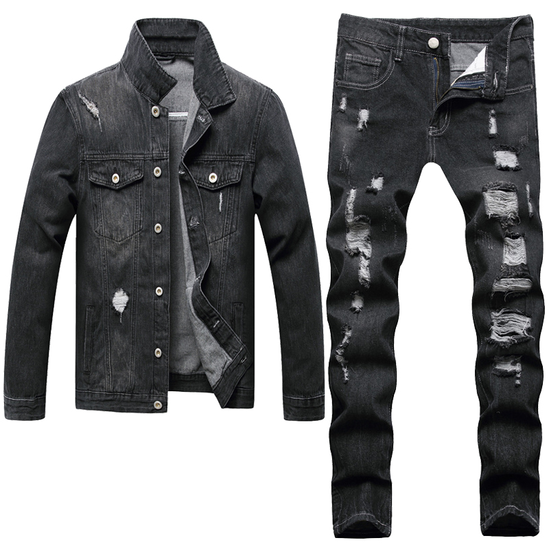 2022 Tracksuits Black Ripped Hole Men's Jeans Sets Summer Autumn Clothes Two Piece Set Men Casual Denim Jacket and Large Size Multi-hole Pants, Jacket and jeans 3115.3204
2022 Tracksuits Black Ripped Hole Men's Jeans Sets Summer Autumn Clothes Two Piece Set Men Casual Denim Jacket and Large Size Multi-hole Pants, Jacket and jeans 3115.3204
