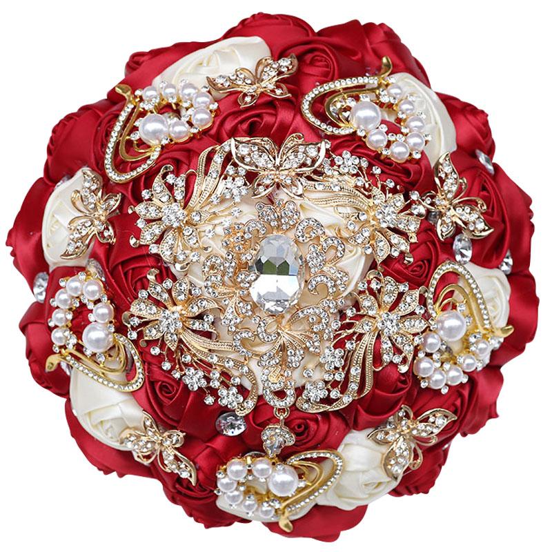 Wedding Flowers American Bride Bridesmaid Bouquet Wine Red Rhinestone Ribbon Rose Handmade Brooch Bouquets Props W796Wedding
Wedding Flowers American Bride Bridesmaid Bouquet Wine Red Rhinestone Ribbon Rose Handmade Brooch Bouquets Props W796Wedding