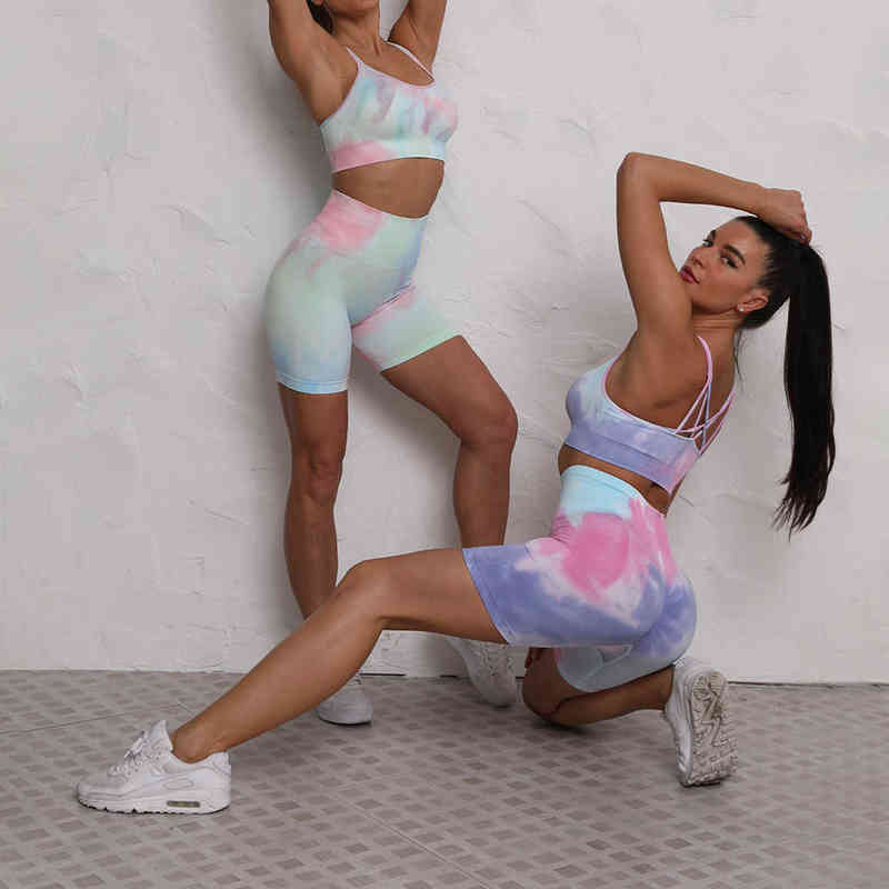 2 PC Sleeveless Bra Top with High Waist Multi-Colored Pants Fitness Clothes Trainning Yoga Wear Female Sportswear S22168 T220725, Green shorts
2 PC Sleeveless Bra Top with High Waist Multi-Colored Pants Fitness Clothes Trainning Yoga Wear Female Sportswear S22168 T220725, Green shorts