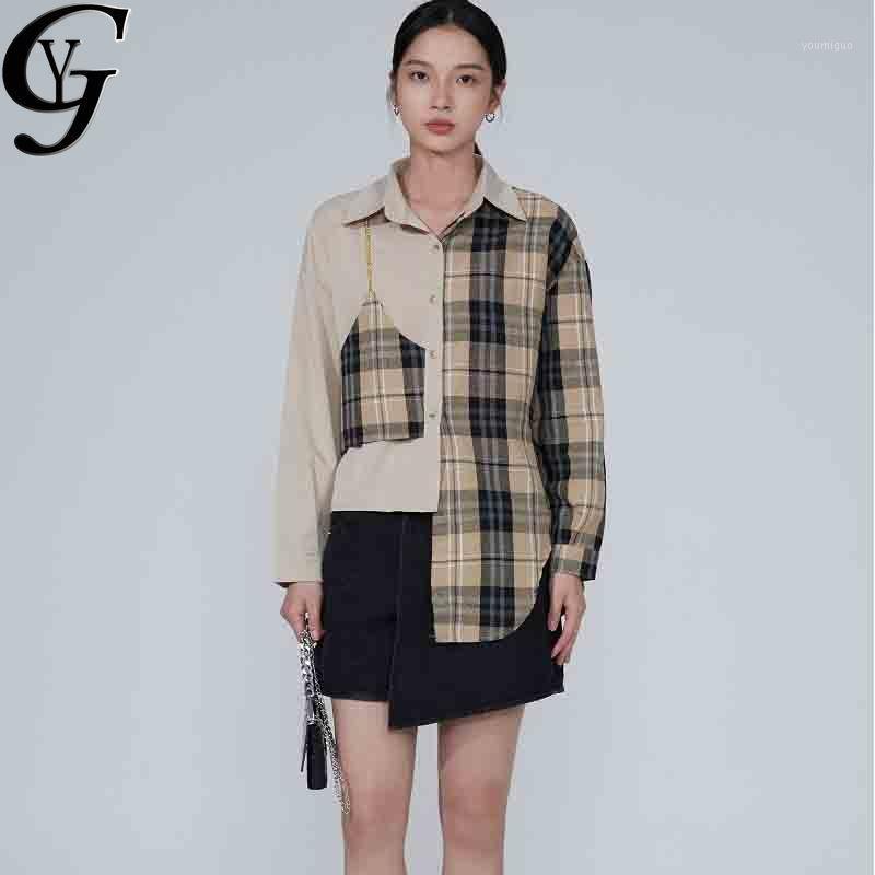 Korean Style Plaid Patchwork Women Shirts Blouse Fall Fashion Fake Two Piece Autumn Tops Causal Loose Oversized Blusa Mujer Women's Blouses, Khaki
Korean Style Plaid Patchwork Women Shirts Blouse Fall Fashion Fake Two Piece Autumn Tops Causal Loose Oversized Blusa Mujer Women's Blouses, Khaki
