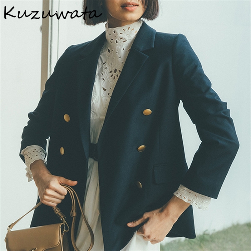 Kuzuwata Japanese Spring Women Blazers Elegant Sweet Tops Cool Solid Lapel Double Breasted pocket Long Sleeve Jackets 220402, Camel
Kuzuwata Japanese Spring Women Blazers Elegant Sweet Tops Cool Solid Lapel Double Breasted pocket Long Sleeve Jackets 220402, Camel