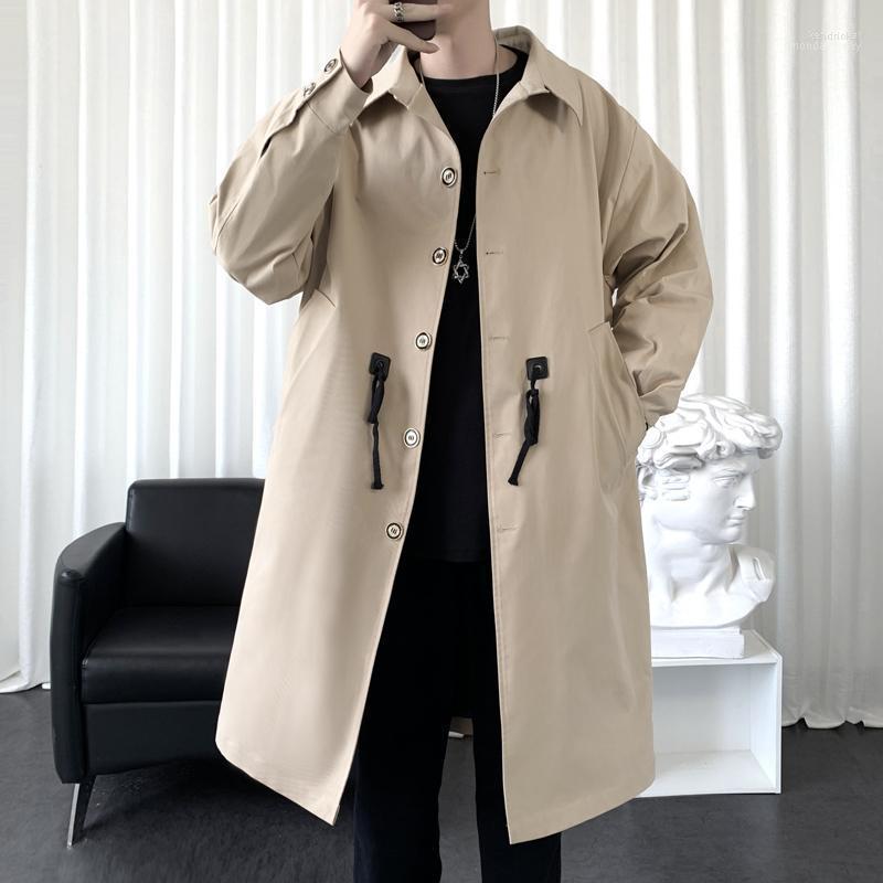 Men's Trench Coats Casual Notch Lapel Single Breasted Plain Color Mid Long Pea Coat Drawstring Waist Korean Streetwear Mens Overcoat Kend22, Black trench coat
Men's Trench Coats Casual Notch Lapel Single Breasted Plain Color Mid Long Pea Coat Drawstring Waist Korean Streetwear Mens Overcoat Kend22, Black trench coat