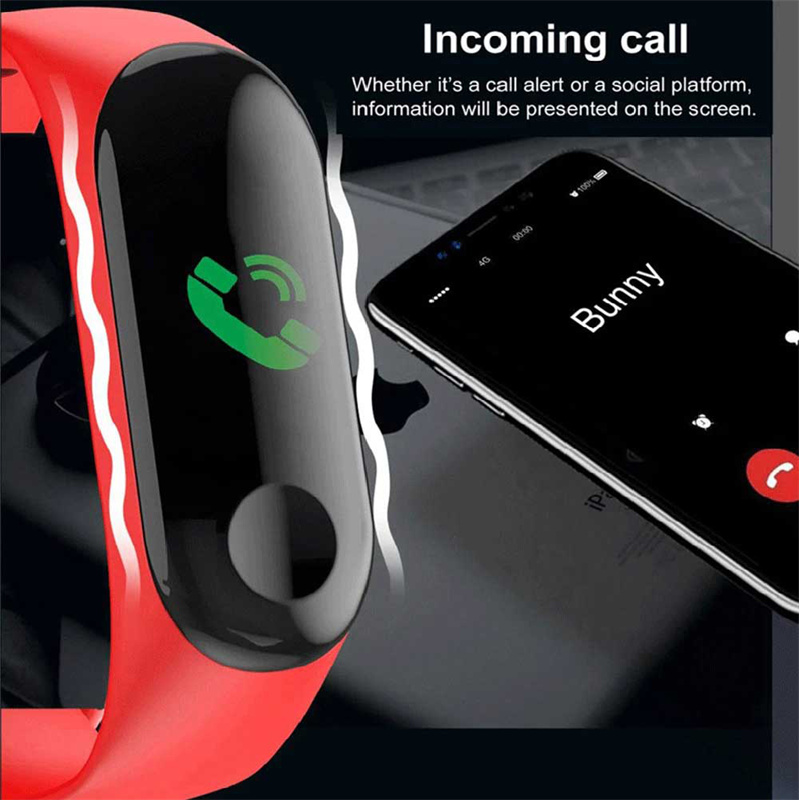 M3 Smart Wristbands Digital Watch Bracelet for Child Women with Heart Rate Monitoring Running Pedometer Colour Counter Health Sport Tracker Wristband