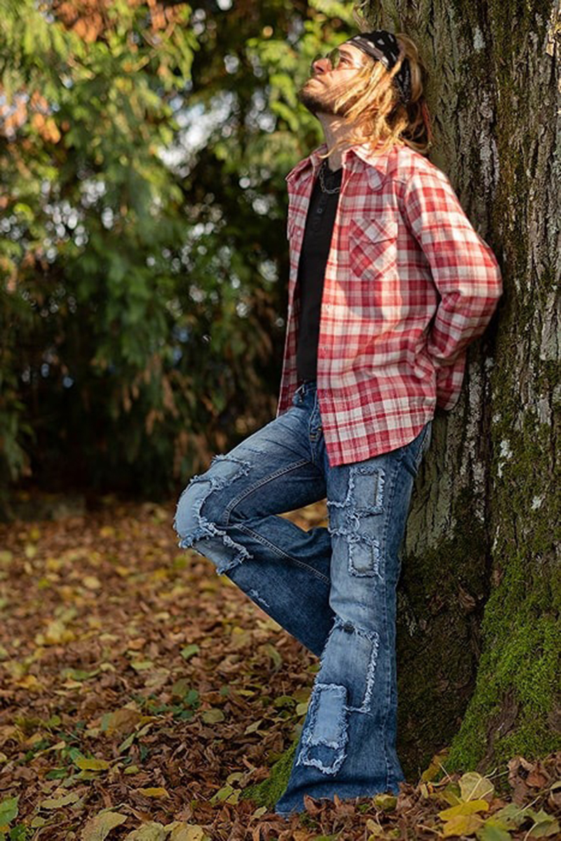 Men Bell Bottom Jeans Bootcut Trousers Vintage Patchwork Distressed Fringe Flare Pants Hombre Big Size High Waist Wide Leg Jeans