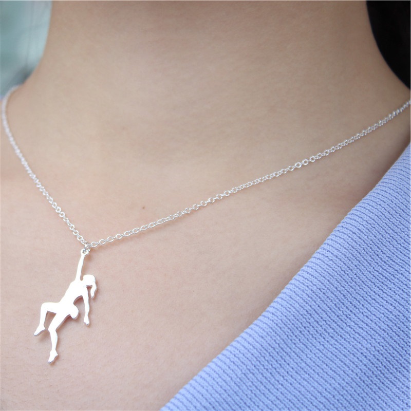 30PCS Cute Baby Girl Goddess Climbing Mountain Necklace for Women Ladies Female Mom Girlfriend Jumping Gymnastics Gym Sport Gymnast Pendant Collar Cho