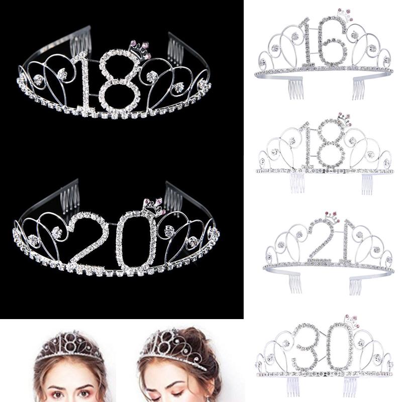Hair Clips & Barrettes 16-100year Number Birthday Princess Crown Headband Crystal Tiara Wedding Hairband Women Headwear Rhinestone Accessori
Hair Clips & Barrettes 16-100year Number Birthday Princess Crown Headband Crystal Tiara Wedding Hairband Women Headwear Rhinestone Accessori
