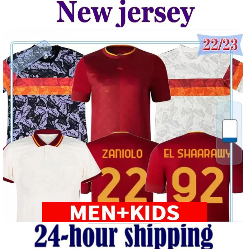 Adult kids kit set 22 23 roma HOME Soccer Jerseys 2022 2023 Football Shirt red Abraham ZANIOLO PELLEGRINI SHOMURODOV VERETOUT El Shaarawy MANCINI Maillot Foot, Black
Adult kids kit set 22 23 roma HOME Soccer Jerseys 2022 2023 Football Shirt red Abraham ZANIOLO PELLEGRINI SHOMURODOV VERETOUT El Shaarawy MANCINI Maillot Foot, Black